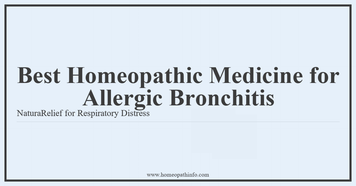 Best Homeopathic Medicine for Allergic Bronchitis: Natural Relief for Respiratory Distress 1 Best Homeopathic Medicine for Allergic Bronchitis NaturaRelief for Respiratory Distress