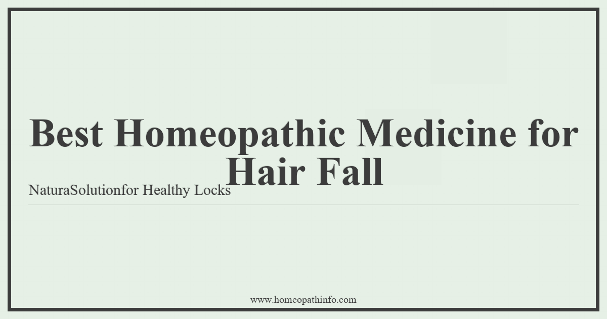Best Homeopathic Medicine for Hair Fall: Natural Solutions for Healthy Locks 1 Best Homeopathic Medicine for Hair Fall NaturaSolutionfor Healthy Locks