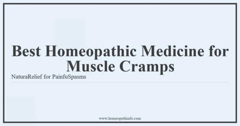 Best Homeopathic Medicine for Muscle Cramps NaturaRelief for PainfuSpasms