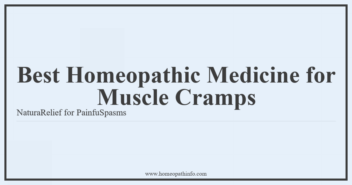 Best Homeopathic Medicine for Muscle Cramps: Natural Relief for Painful Spasms 1 Best Homeopathic Medicine for Muscle Cramps NaturaRelief for PainfuSpasms