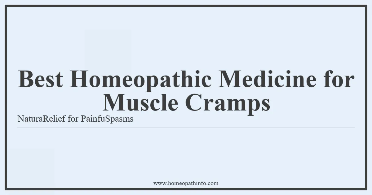 Best Homeopathic Medicine for Muscle Cramps NaturaRelief for PainfuSpasms