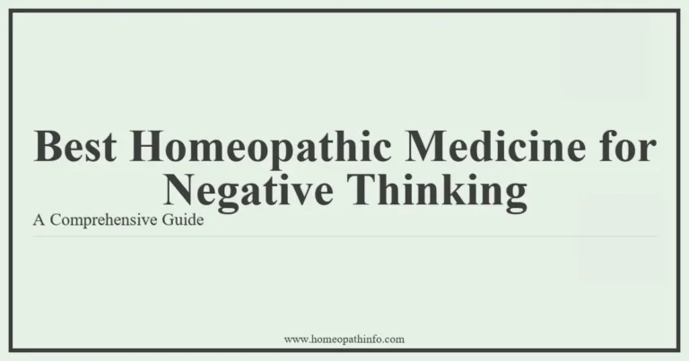 Best Homeopathic Medicine for Negative Thinking: A Comprehensive Guide 7 Best Homeopathic Medicine for Negative Thinking A Comprehensive Guide
