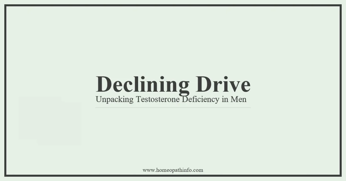 Declining Drive Unpacking Testosterone Deficiency in Men