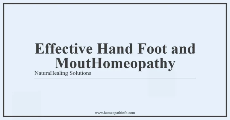 Effective Hand Foot and MoutHomeopathy NaturaHealing Solutions