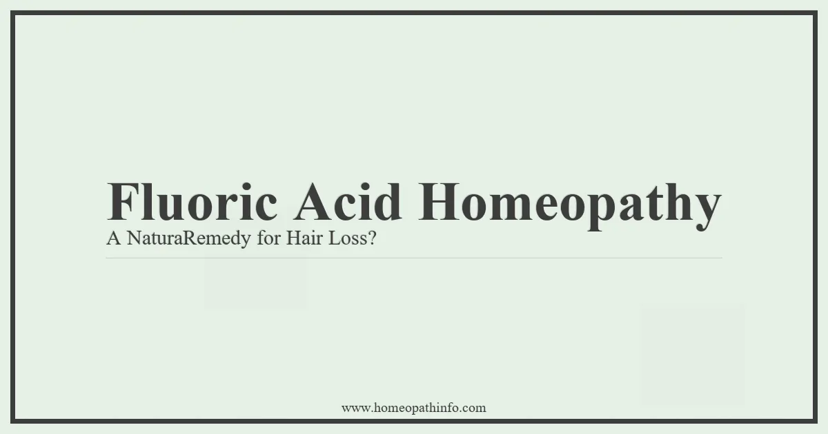 Fluoric Acid Homeopathy A NaturaRemedy for Hair Loss