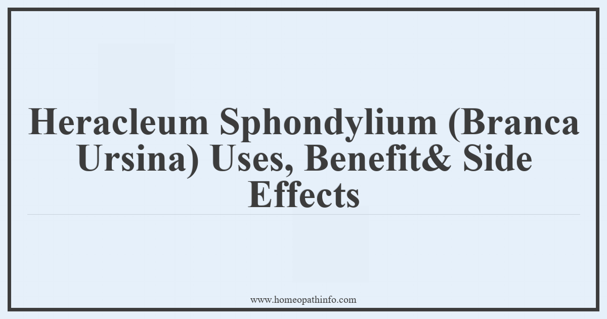 Heracleum Sphondylium (Branca Ursina) Uses, Benefits & Side Effects 1 Heracleum Sphondylium Branca Ursina Uses Benefit Side Effects