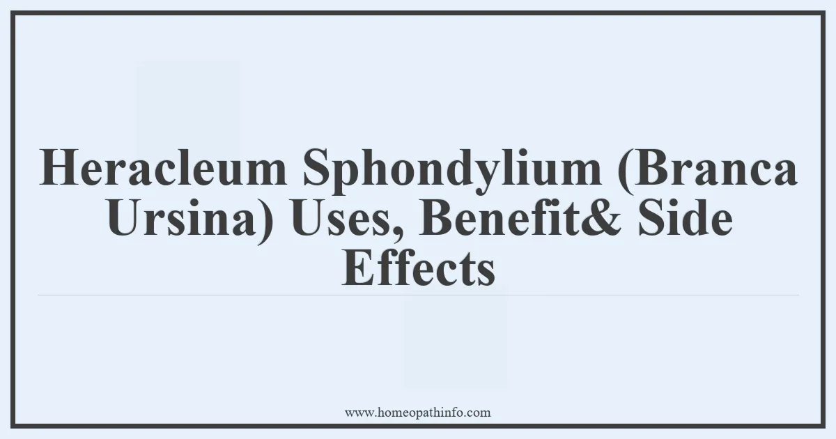 Heracleum Sphondylium Branca Ursina Uses Benefit Side Effects