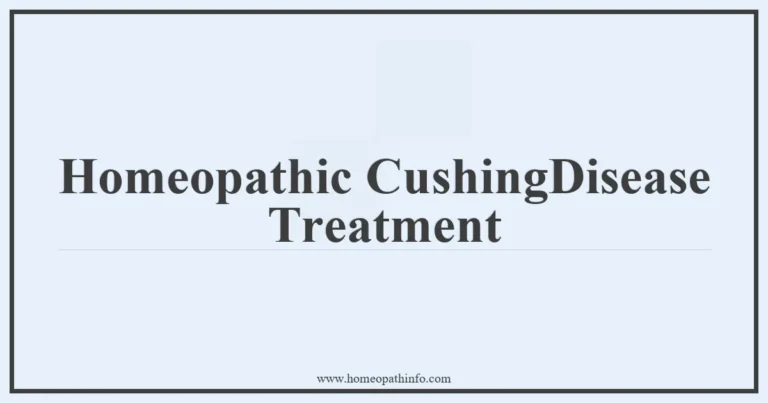 Homeopathic CushingDisease Treatment