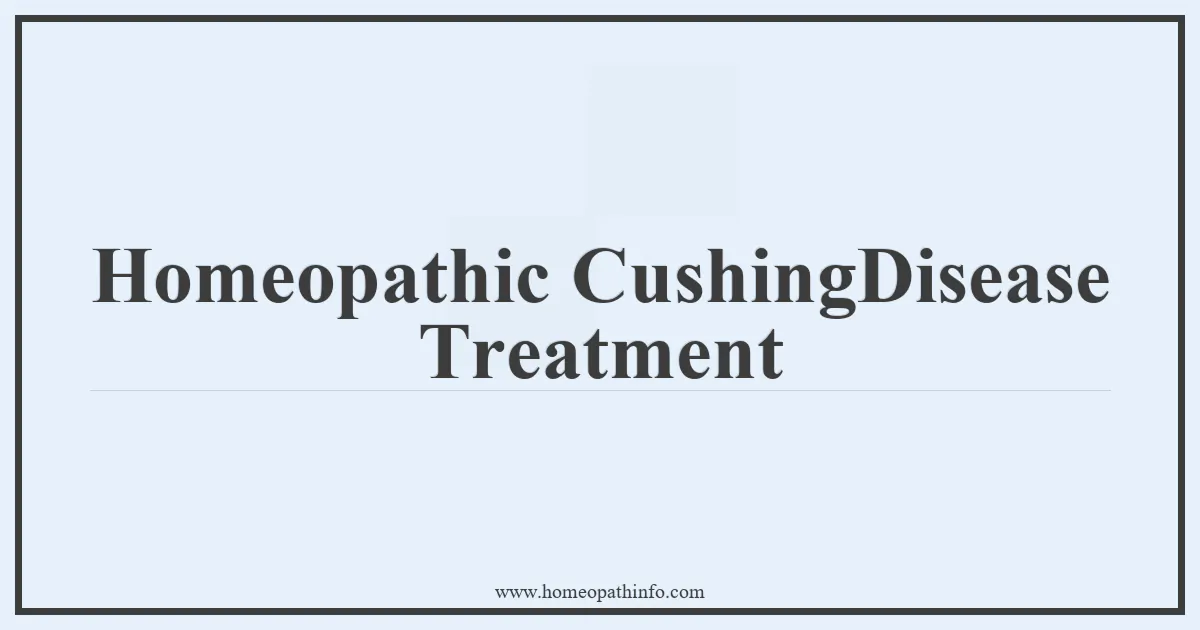 Homeopathic CushingDisease Treatment