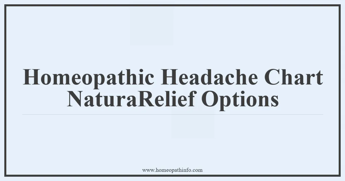 Homeopathic Headache Chart NaturaRelief Options