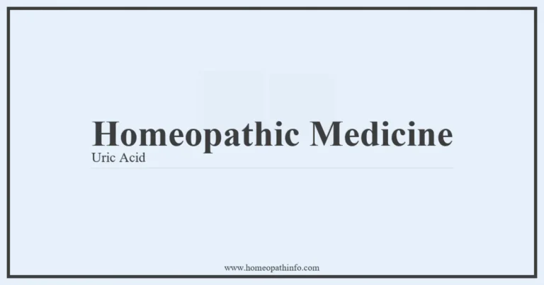 Homeopathic Medicine Uric Acid