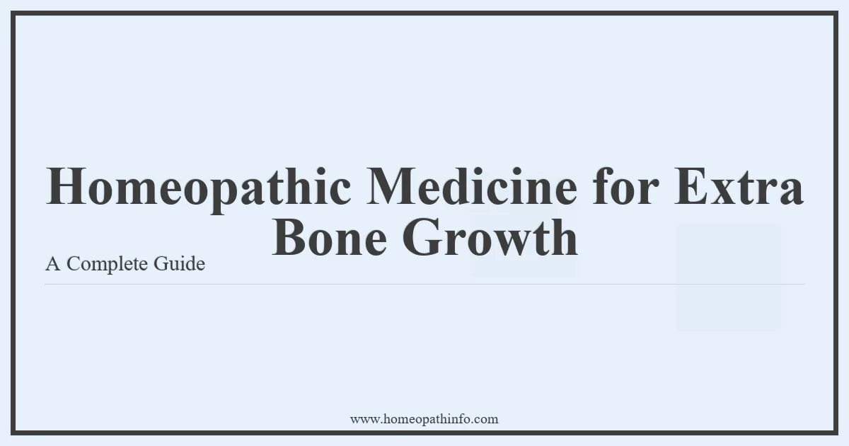 Homeopathic Medicine for Extra Bone Growth A Complete Guide