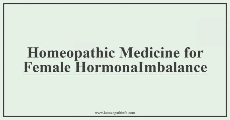 Homeopathic Medicine for Female HormonaImbalance