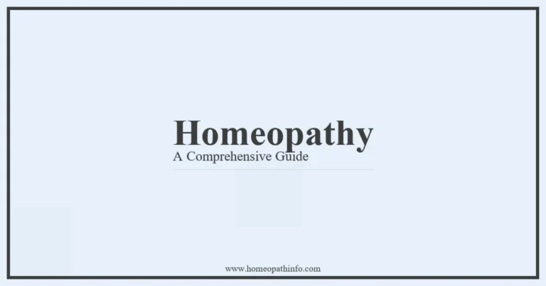 Homeopathy A Comprehensive Guide