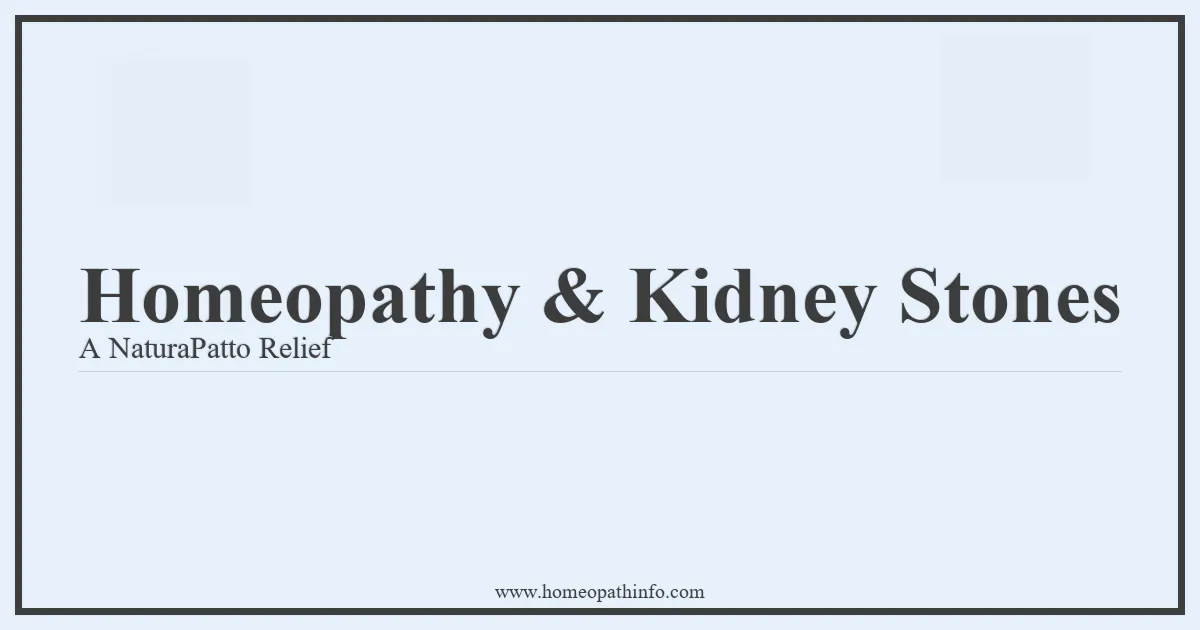 Homeopathy Kidney Stones A NaturaPatto Relief