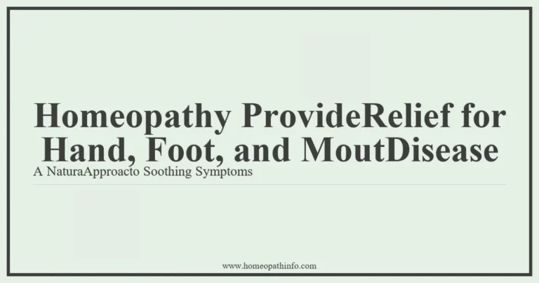 Homeopathy ProvideRelief for Hand Foot and MoutDisease A NaturaApproacto Soothing Symptoms