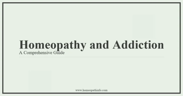 Homeopathy and Addiction A Comprehensive Guide