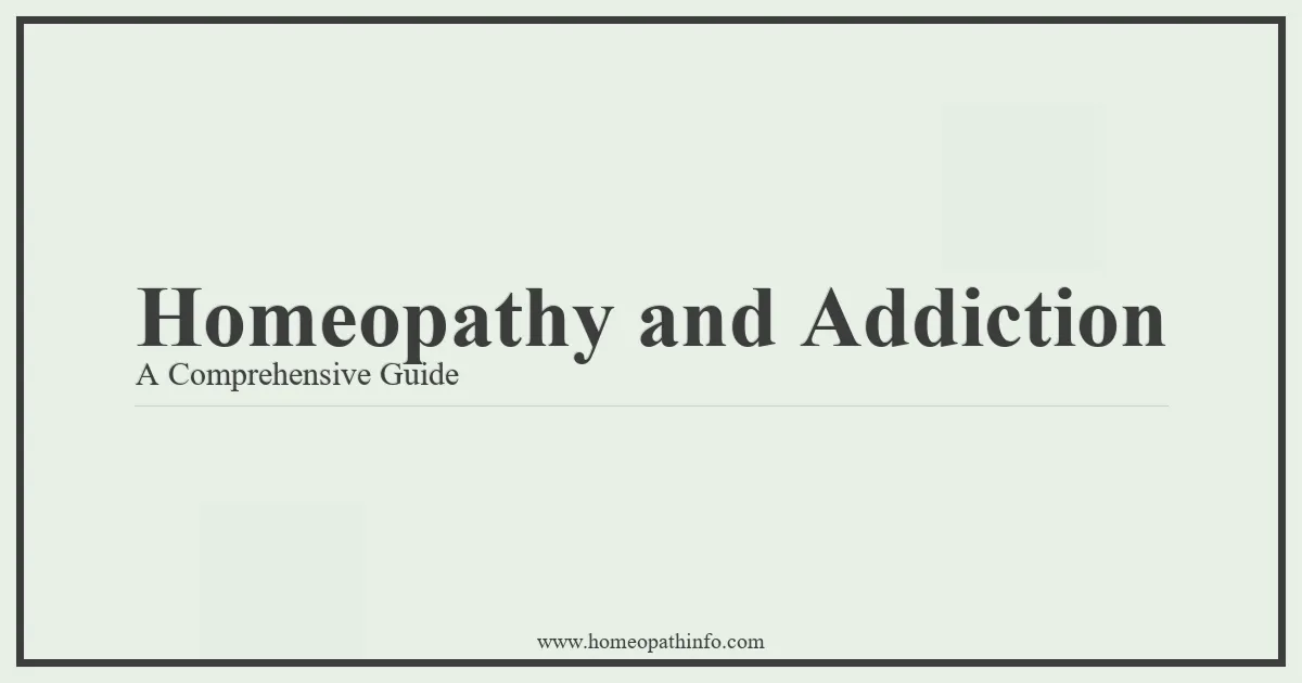 Homeopathy for Healing: A Comprehensive Guide to Understanding and Using this Natural Approach 1 Homeopathy and Addiction A Comprehensive Guide