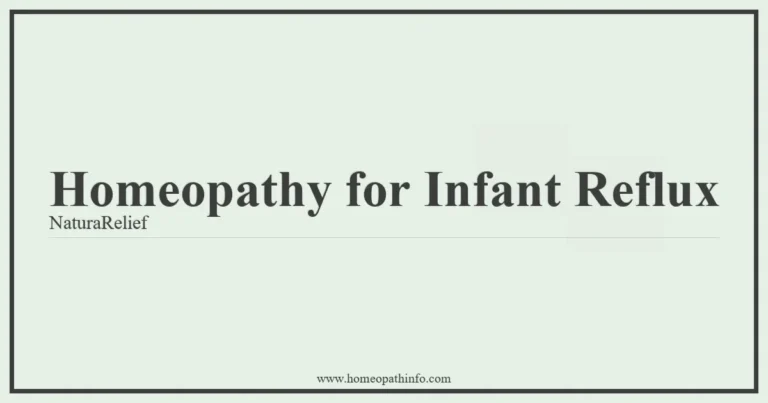 Homeopathy for Infant Reflux NaturaRelief