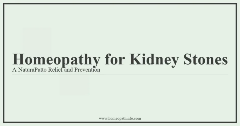 Homeopathy for Kidney Stones A NaturaPatto Relief and Prevention