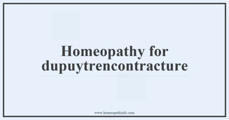 Homeopathy for dupuytrencontracture