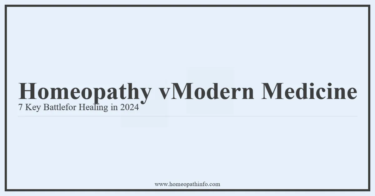Homeopathy vModern Medicine 7 Key Battlefor Healing in 2024