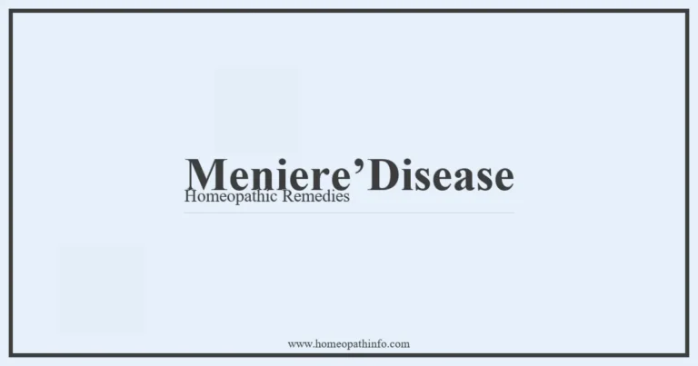 MeniereDisease Homeopathic Remedies