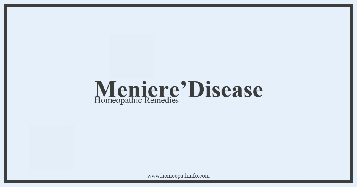 MeniereDisease Homeopathic Remedies