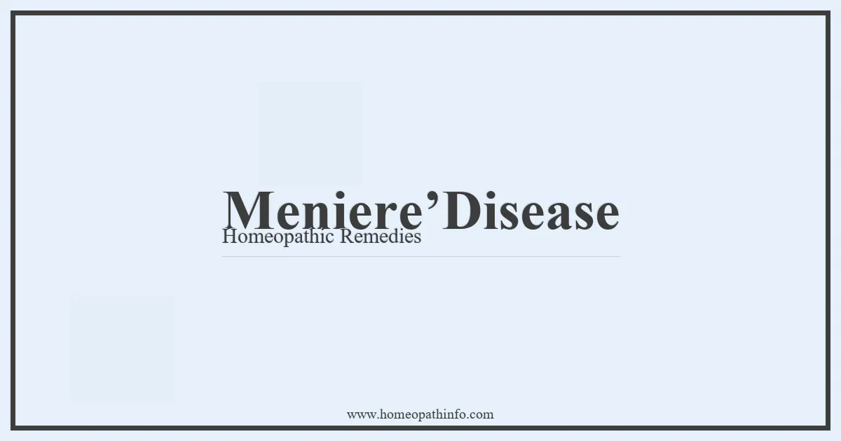 MeniereDisease Homeopathic Remedies