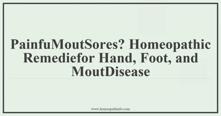 Painful Mouth Sores? Homeopathic Remedies for Hand, Foot, and Mouth Disease 9 PainfuMoutSores Homeopathic Remediefor Hand Foot and MoutDisease