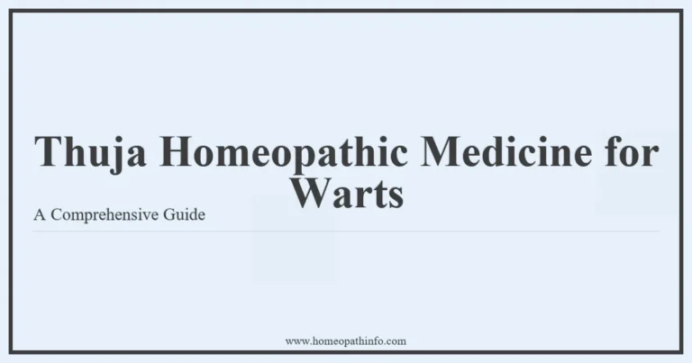 Thuja Homeopathic Medicine for Warts A Comprehensive Guide
