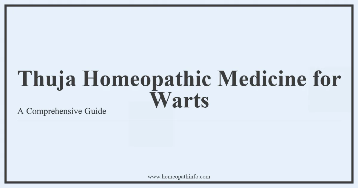 Thuja Homeopathic Medicine for Warts A Comprehensive Guide