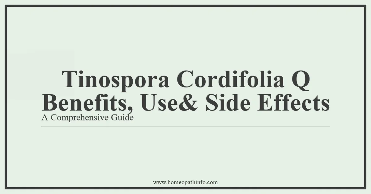 Tinospora Cordifolia Q Benefits Use Side Effects A Comprehensive Guide
