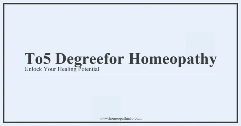To5 Degreefor Homeopathy Unlock Your Healing Potential
