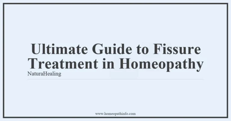 Ultimate Guide to Fissure Treatment in Homeopathy NaturaHealing