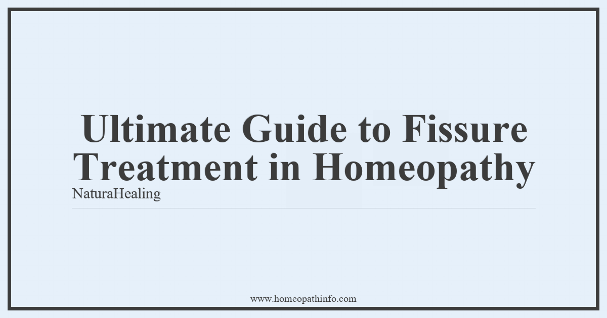 Ultimate Guide to Fissure Treatment in Homeopathy: Natural Healing 1 Ultimate Guide to Fissure Treatment in Homeopathy NaturaHealing