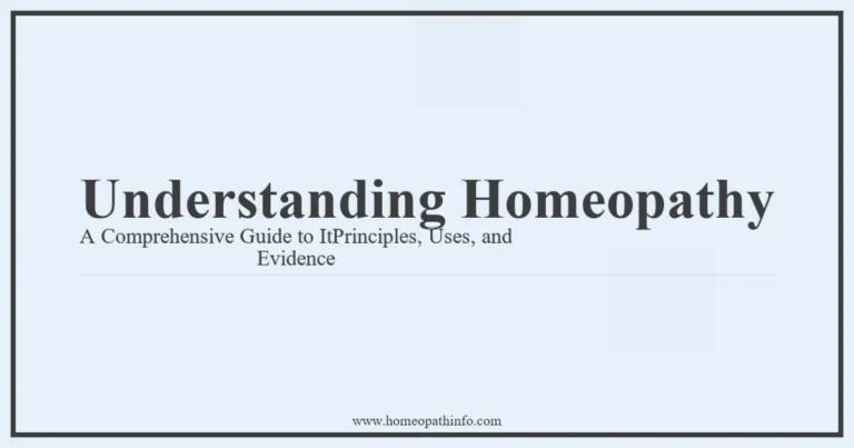 Understanding Homeopathy A Comprehensive Guide to ItPrinciples Uses and Evidence