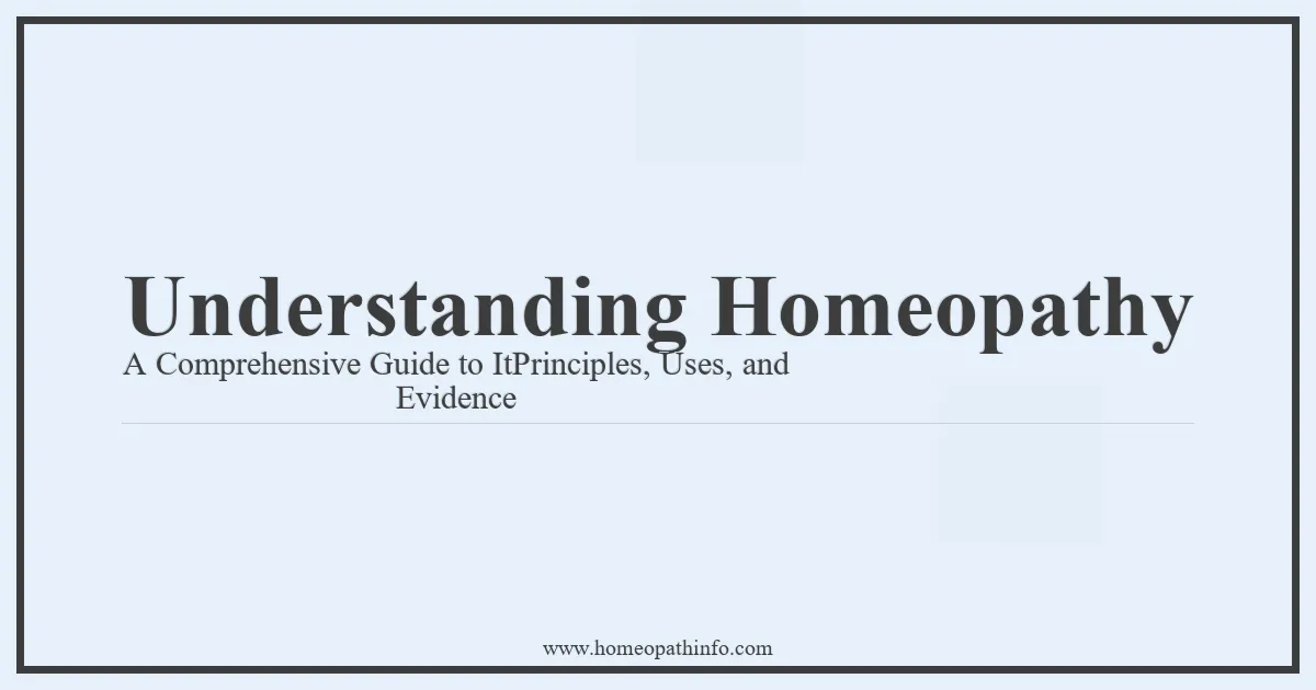 Understanding Homeopathy: A Comprehensive Guide to Its Principles, Uses, and Evidence 1 Understanding Homeopathy A Comprehensive Guide to ItPrinciples Uses and Evidence