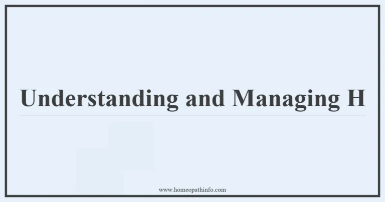 Understanding and Managing H