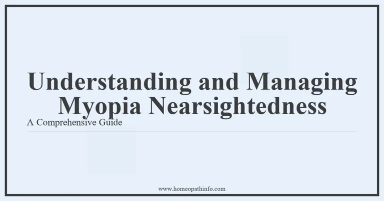Understanding and Managing Myopia Nearsightedness A Comprehensive Guide