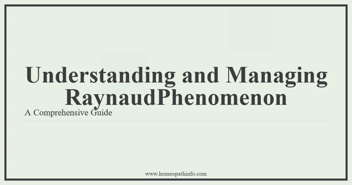 Understanding and Managing Raynaud's Phenomenon: A Comprehensive Guide 4 Understanding and Managing RaynaudPhenomenon A Comprehensive Guide