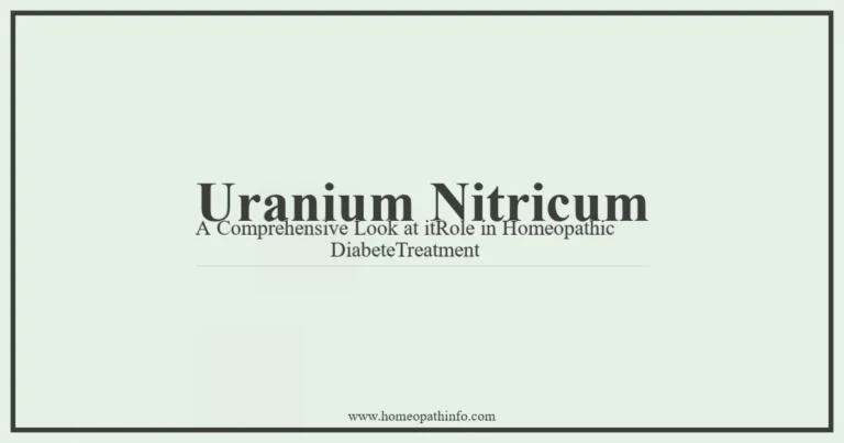 Uranium Nitricum: A Comprehensive Look at its Role in Homeopathic Diabetes Treatment 8 Uranium Nitricum A Comprehensive Look at itRole in Homeopathic DiabeteTreatment
