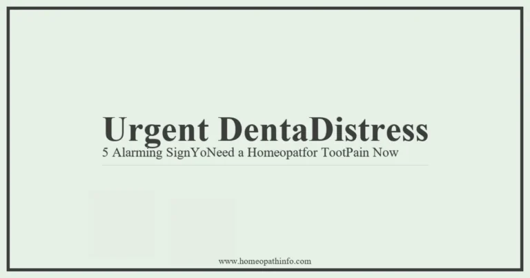 Urgent DentaDistress 5 Alarming SignYoNeed a Homeopatfor TootPain Now