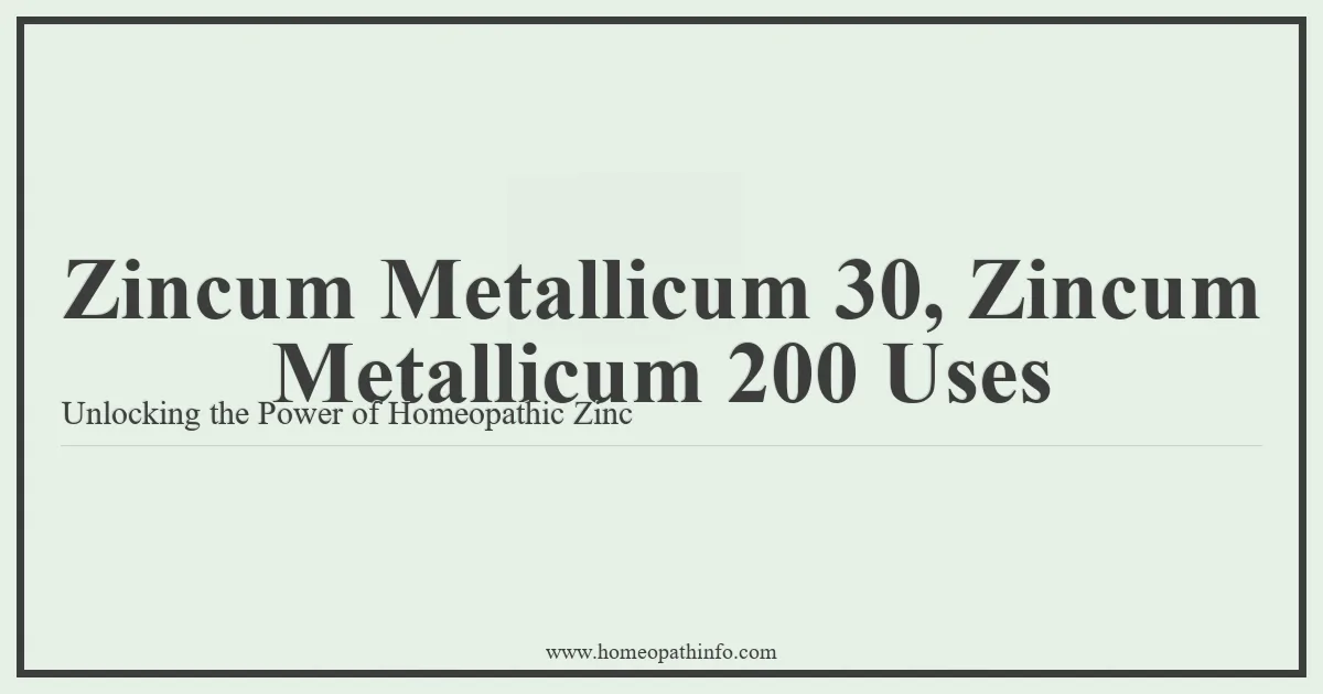 Zincum Metallicum 30 Zincum Metallicum 200 Uses Unlocking the Power of Homeopathic Zinc