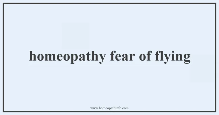 homeopathy fear of flying