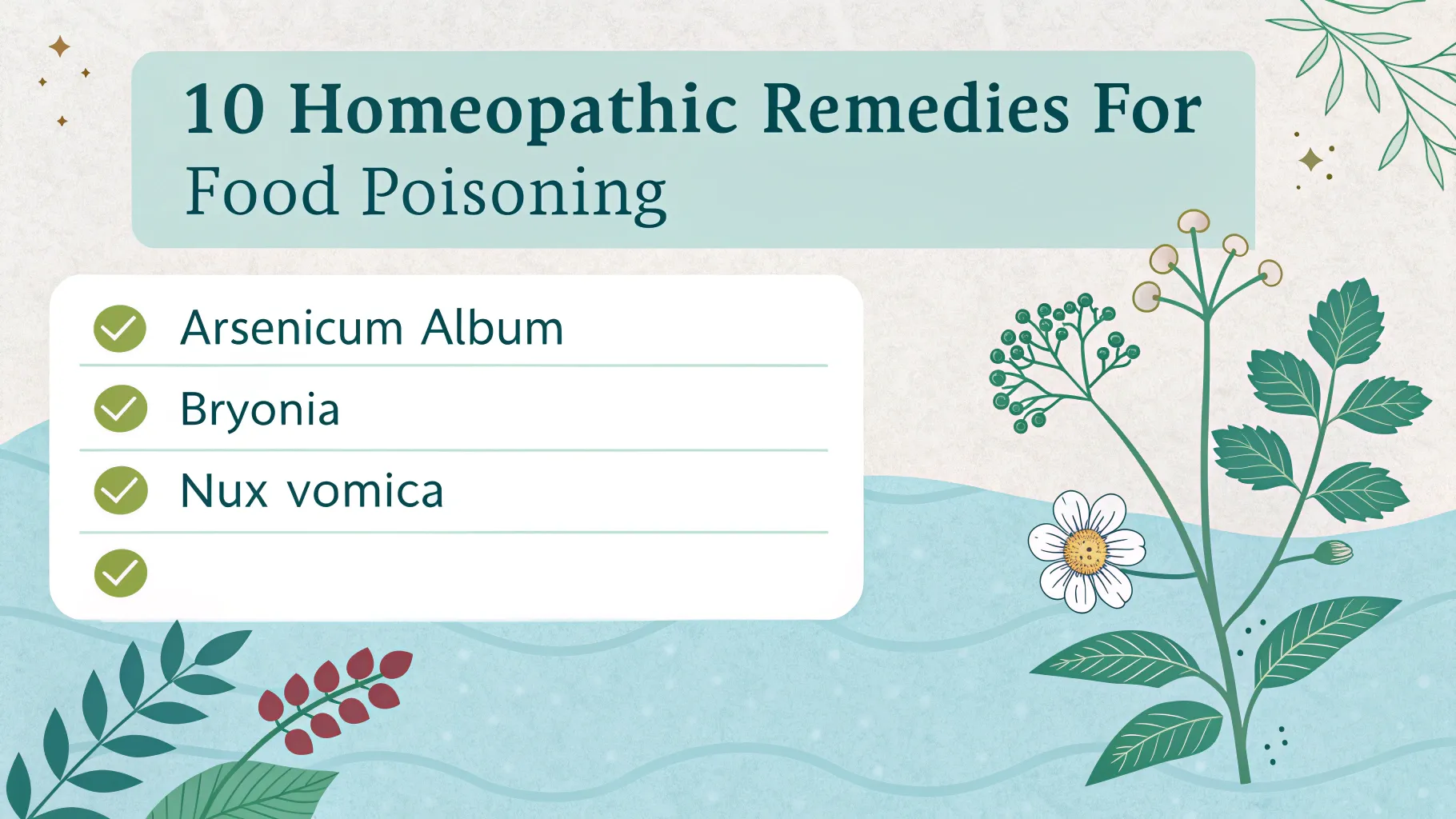 10 Homeopathic Remedies for Food Poisoning. 6 10 homeopathic remedies for food poisoning
