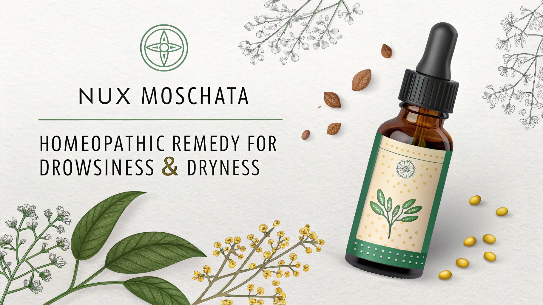 Nux Moschata: Homeopathic Remedy for Drowsiness & Dryness 1 nux moschata homeopathic remedy for drowsiness